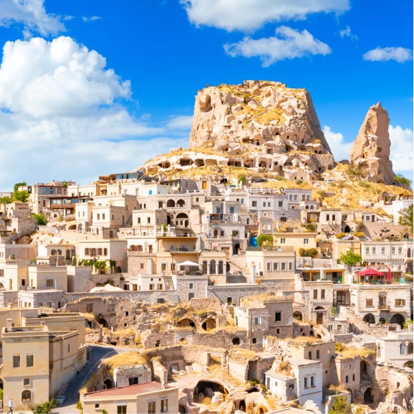 cheminées de pierre en Cappadoce